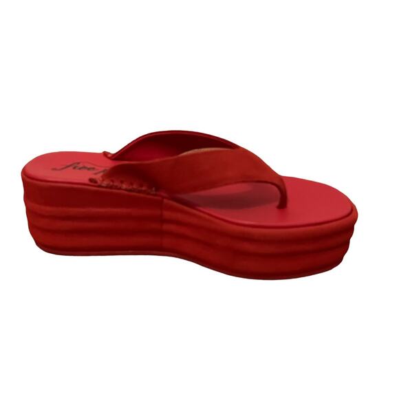 Free People Haven Thong Platform Sandal Flame Red Women's Size 8 NEW - Picture 8 of 13